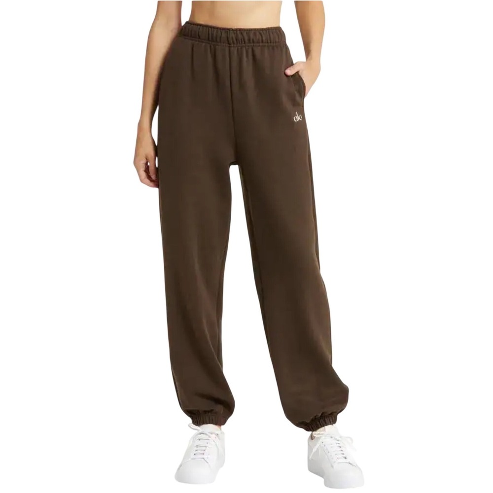 Alo Yoga Accolade Logo Sweatpants Espresso Brown XS Joggers